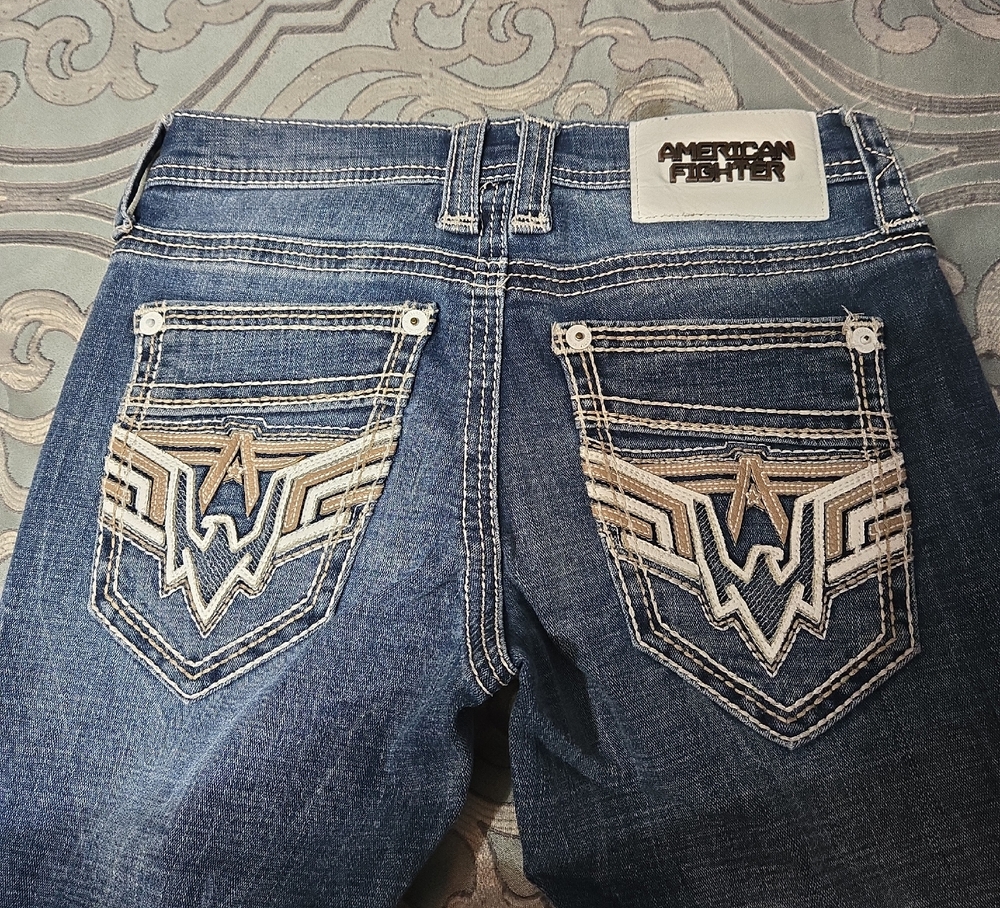 American Fighter Denim Jeans with Embroidered Pockets